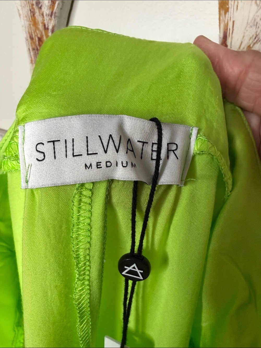 NWT Stillwater Lime Green Flowy Wide Leg Pants- Sz Medium - Picture 7 of 8
